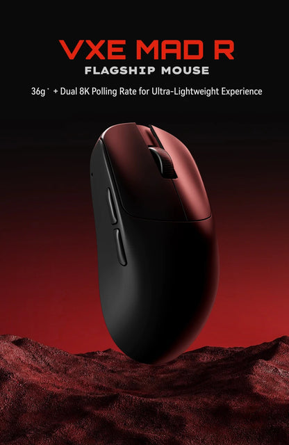 ATK VXE MAD R MAJOR Gaming Mouse 8K PAW3395/3950 Sensor Dual-Mode Wireless Mouse Nonporous Lightweight Ergonomic Mice