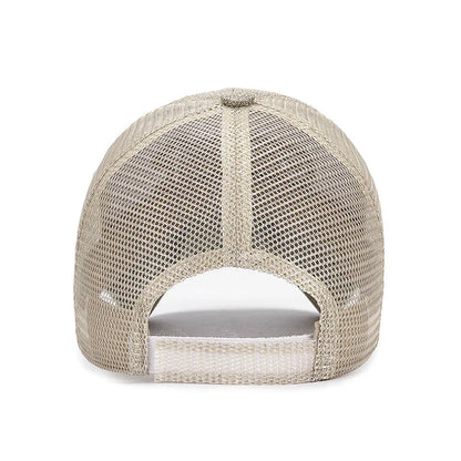 New Fashion Outdoor Sport Baseball Cap Casual Snapback Hats linen mesh fabric embroidery Suitable for spring  summer and autumn