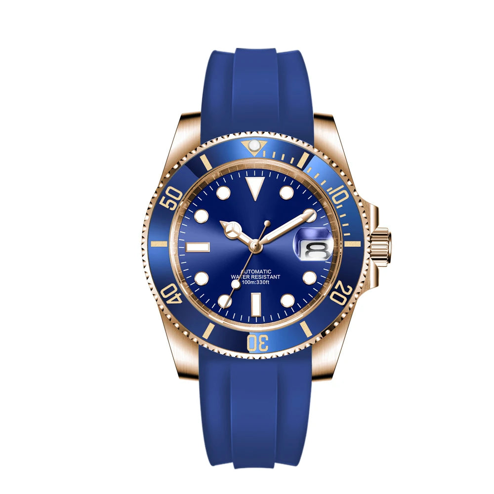 Customized Logo Reloj Men's Mechanical Automatic Wristwatch NH35 Movement 40mm Dial 100M Waterproof Sapphire Glass DIY Corgeut