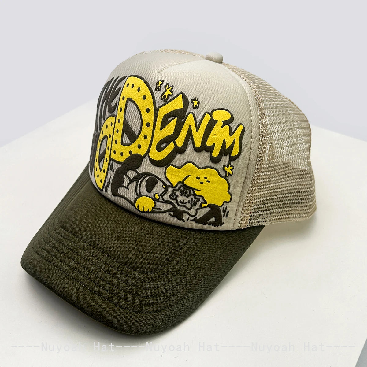 Casquettes de baseball unisexes originales imprimées en 3D avec lettres, casquettes de camionneur respirantes à motifs colorés et à visière pare-soleil, en maille polyvalente