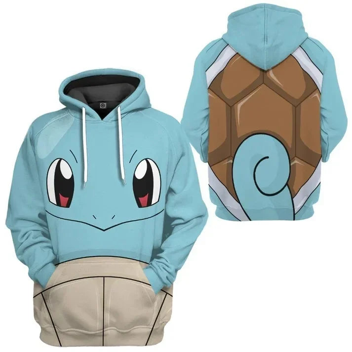 New Pokémon Pikachu Children Printed Top cosplay Hooded Fashion Trendy Casual Long-sleeved Pullover Sweatshirt Birthday Gift