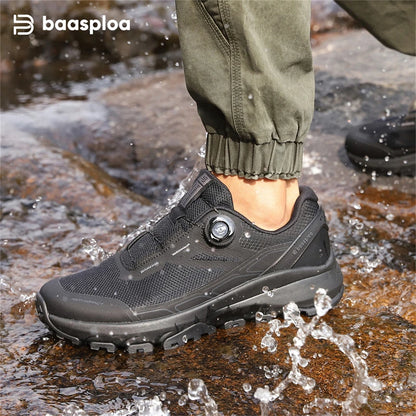 Baasploa Men Hiking Shoes Outdoor Climbing Mesh Breathable Travel Walking Shoes Male Non-Slip Wear Resistant Comfortable Sneakers