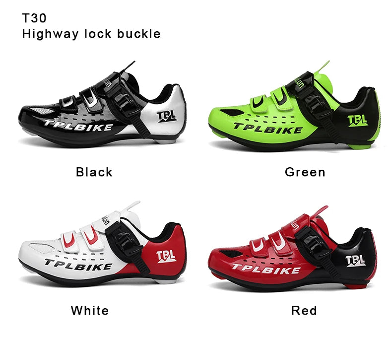 New Men’s and Women’s Bicycle Shoes Outdoor Cycling Shoes with Three Functional Soles Professional Training Shoes