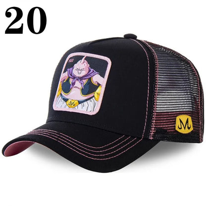 Dragon Ball DRAGONBALL síťovaná čepice, kreslená síťovaná čepice, pánská a dámská baseballová čepice, módní čepice s nášivkou, trucker čepice