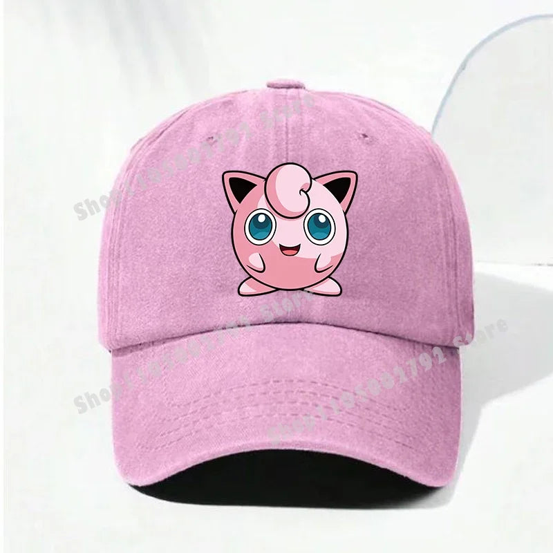 Pokémon-baseballkasketter, Pikachu, kawaii, anime-figurer, solhatte, sommer, udendørs, forældre og børn, solhat, trendy kasket med andetunge, gave