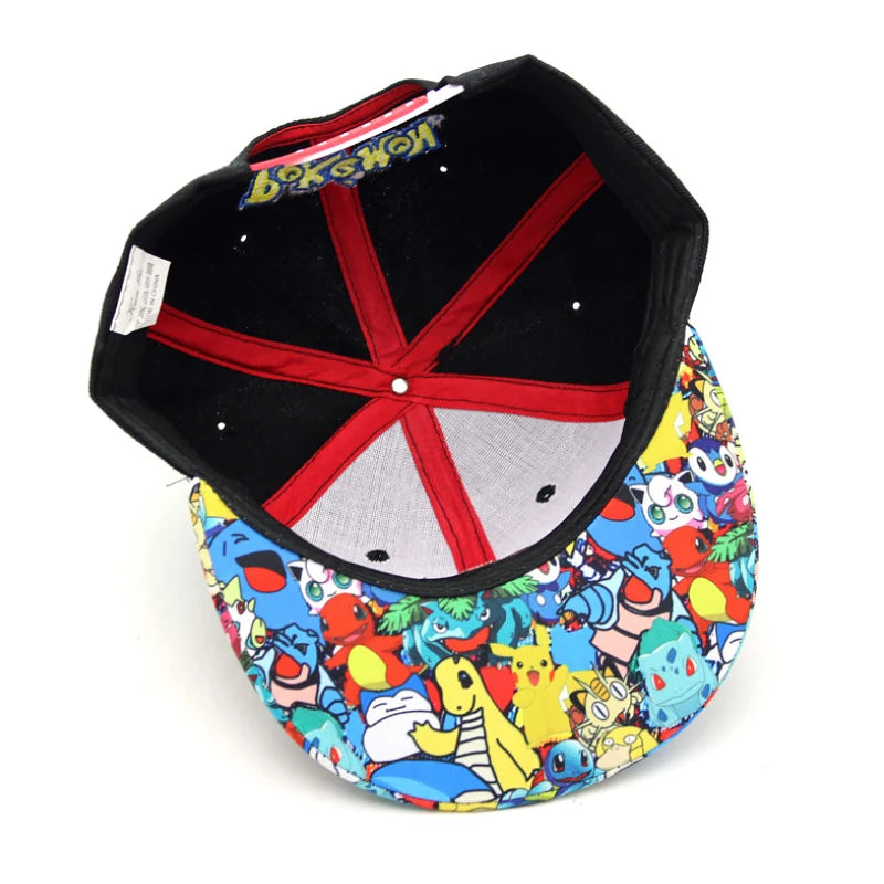 Pokémon-baseballkasket, Pikachu-hat, Pokémon-cosplay-hiphop-kasket til piger, drenge, børn, anime-figurer, legetøj, gave, tegneseriehat