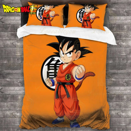 Dragon Ball Z Guko Kids Bedding Set Single King Size Duvet Cover with Quilt And Pillowcase Double Bed Linen for Bedroom Decor