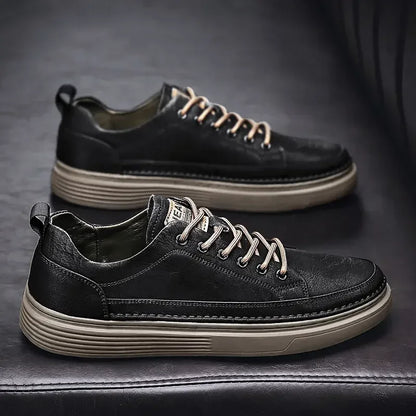 Sneakers classiche da uomo con plateau, scarpe casual slip-on da uomo, sneakers in pelle, nuove scarpe basse comode, mocassini da uomo per la primavera