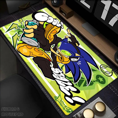 Anime Sonic The Hedgehog Mouse Mat Desk Mat With Pad Gaming Accessories Prime Gaming XXL Keyboard Pad Padding Mat