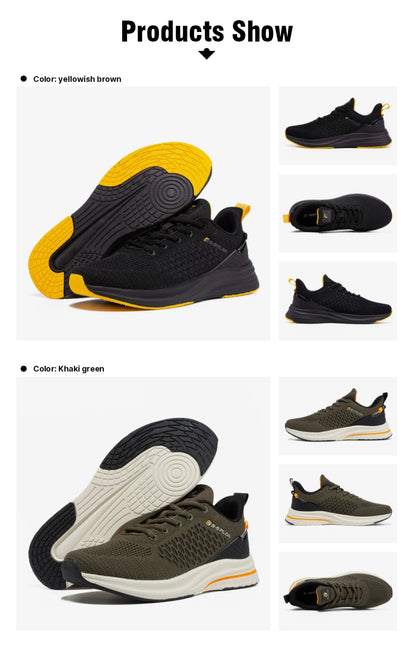 Scarpe da running leggere Baasploa da uomo, confortevoli sneaker casual da uomo in mesh di design, con lacci, per sport all’aperto e tennis