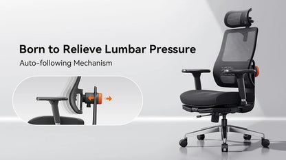 NEWTRAL MAGICH-BPRO Ergonomic Chair with Footrest,Auto-Following Backrest Headrest Office Chair,Adaptive Lower Back Support