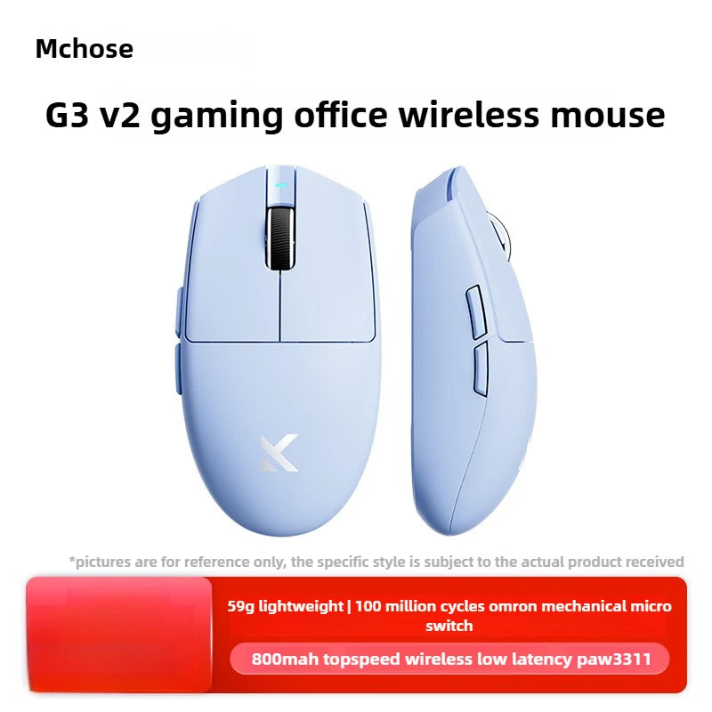 Mouse wireless MCHOSE G3 V2 PRO Bluetooth Tri Mode ergonomico e leggero per laptop, ufficio e gaming, accessori per computer