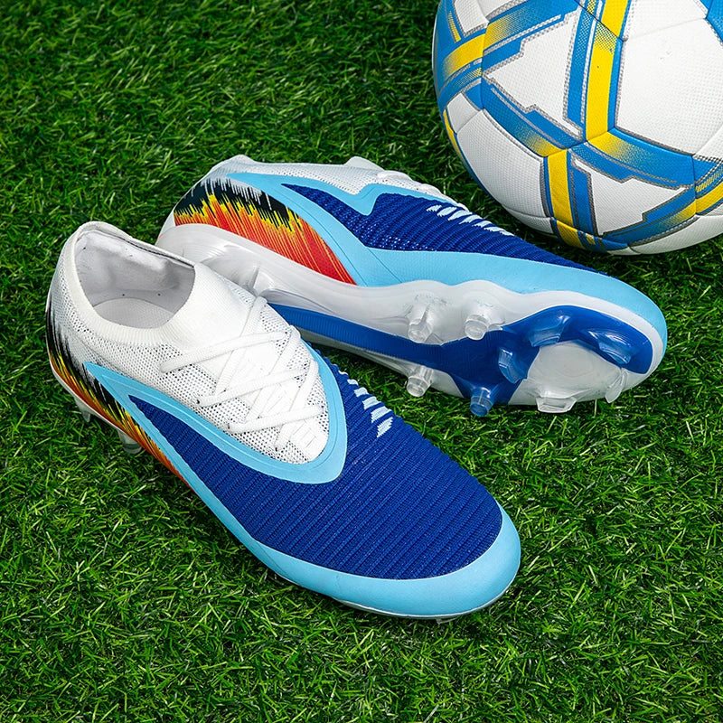 New Men's Football Boots Shoes Match Training Soccer Shoes Non-Slip Cleats Long Spikes FG Ultralight Outdoor Sneakers Drop Shipping