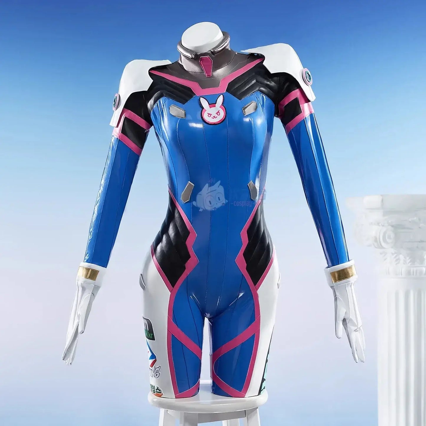 Game Overwatch Dva Song Hana Cosplay Costume Women Cute Elasticity Leather Jumpsuit Zentai Suit Halloween Carnival Party Clothes