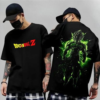 Dragon Ball Z Print Short Sleeve Cotton T-Shirt Son Goku Vegeta Men Women Clothes Harajuku Y2k Tee Vintage Summer Streetwear