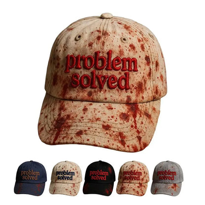 Halloween-tema broderi – problemet løst: Blodig hat, gyser-baseballkasket, velegnet til Halloween-fest, cosplay-rekvisitter og gaver