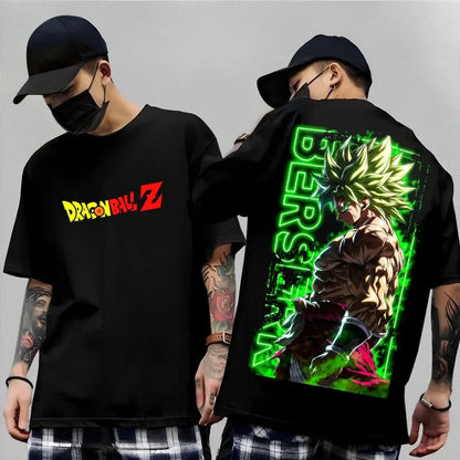 Dragon Ball Z Print Short Sleeve Cotton T-Shirt Son Goku Vegeta Men Women Clothes Harajuku Y2k Tee Vintage Summer Streetwear