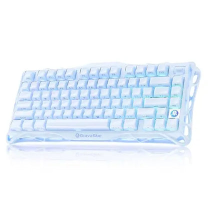 GravaStar Mercury K1 75% Wireless Mechanical Gaming Keyboard, Aluminum Alloy Exoskeleton Design, RGB Backlit, Hot-Swap Socket