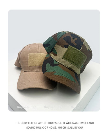 Velcro-rem CAMO Outdoor-baseballkasketter Solskærm Amerikansk Ny Unisex Alsidig Sportsmode Personlig Kasket med skygge Taktisk Ridning