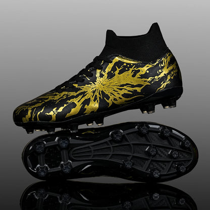Chaussures de football FG pour hommes adultes, crampons pour terrain ferme, semelle respirante en PU résistante à l'usure pour l'entraînement et la compétition de football sur pelouse en plein air