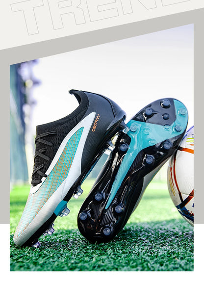 Botas de fútbol para hombre, tacos de exterior transpirables para adultos, antideslizantes, zapatillas deportivas de fútbol con tacos largos para entrenamiento y partido, cómodas para chicos