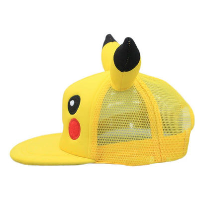 Pokémon-baseballkasket, Pikachu-hat, Pokémon-cosplay-hiphop-kasket til piger, drenge, børn, anime-figurer, legetøj, gave, tegneseriehat