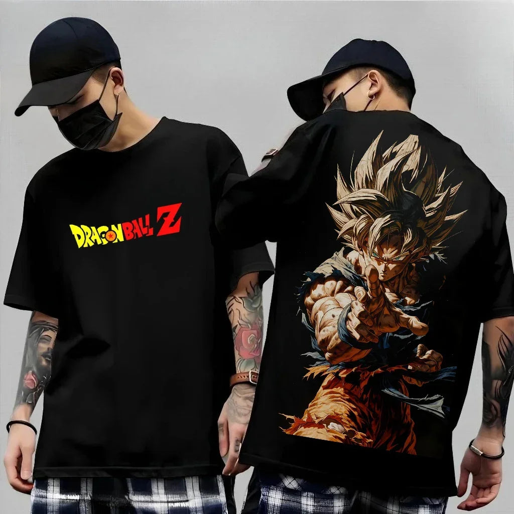 Dragon Ball Z Print Short Sleeve Cotton T-Shirt Son Goku Vegeta Men Women Clothes Harajuku Y2k Tee Vintage Summer Streetwear