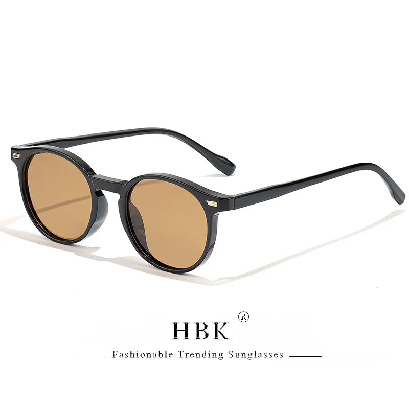 HBK Fashion polariserede solbriller til mænd, runde TR90-stel, modesolbriller til kvinder, kørsel, sport, UV400, Lunette De Soleil Homme