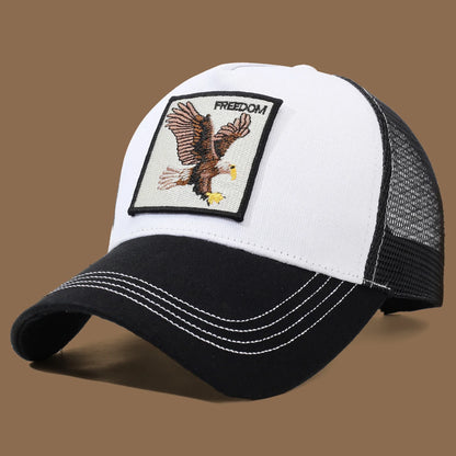 Gorra de camionero unisex con águila bordada y aplique: ideal para el día a día, para hacer deporte y como protección solar