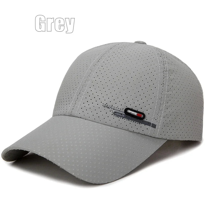 Summer New Breathable Perforated Quick-Drying Hat For Men Fishing Sun Protection Baseball Cap Cycling Travel Sports Hat
