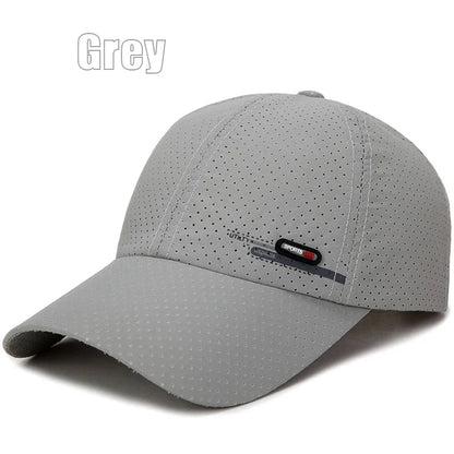 Summer New Breathable Perforated Quick-Drying Hat For Men Fishing Sun Protection Baseball Cap Cycling Travel Sports Hat