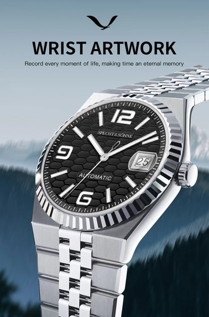 Specht & Söhne New Men's Watches Miyota 8215 Automatic Mechanical Wristwatches Stainless Steel Watch Men's Watch 37MM
