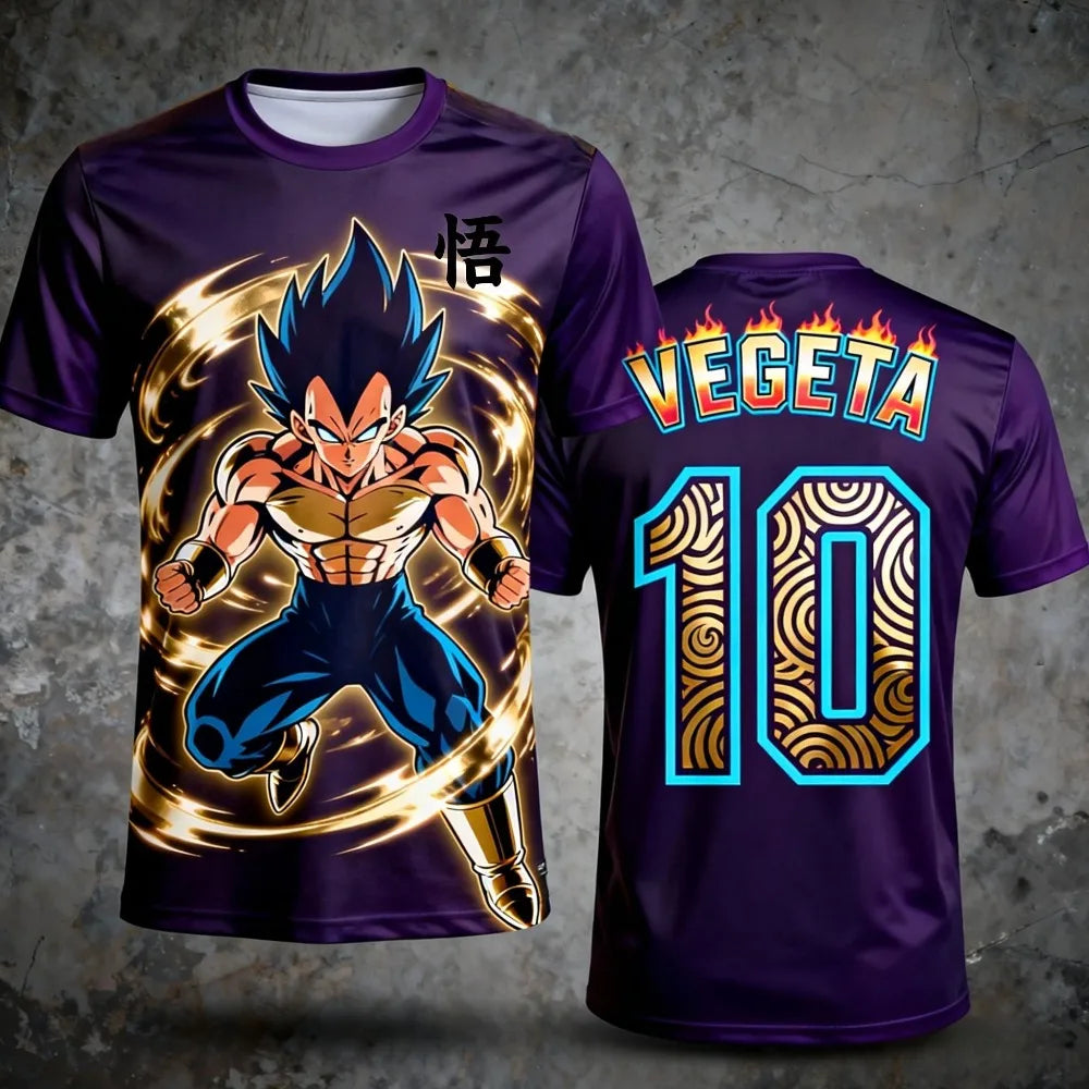 2026 Summer Dragon Ball  T-shirt Men's Breathable 3D Printed Casual Family Unisex Kids Sports Football Training Jersey