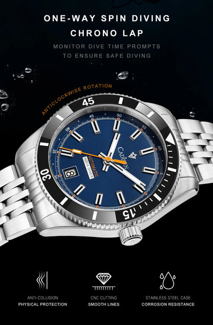 NEW 2025 CADISEN Men's Watches Mechanical Wristwatch For Men Automatic Watch Japan 8215 Ceramic Bezel 10Bar Waterproof Clock
