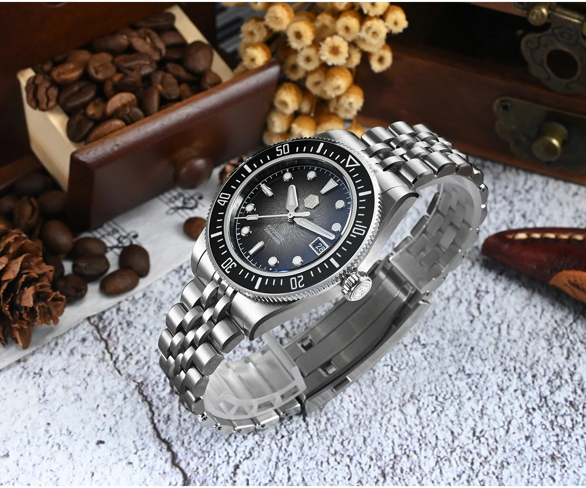 San Martin 37.5mm 40mm Men Diver Watch Miyota 9015 Enamel Dial Luxury Automatic Mechanical Wristwatch Waterproof 200m SN0148