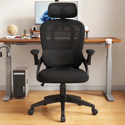 Chaise de bureau ergonomique confortable pour longues sessions, idéale pour le gaming, l'étude et les dortoirs, avec dossier de soutien