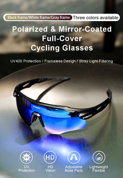 INBIKE 2025 MTB Cycling Sunglasses Polarized UV Protection for Road Biking Mountain Bike Running Hiking Outdoor Sports Glasses
