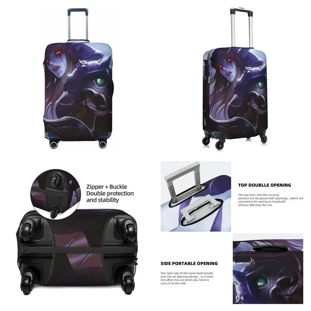 World Of Warcraft Sylvanas Windrunner Suitcase Cover Travel Holiday Fun Luggage Supplies Protection