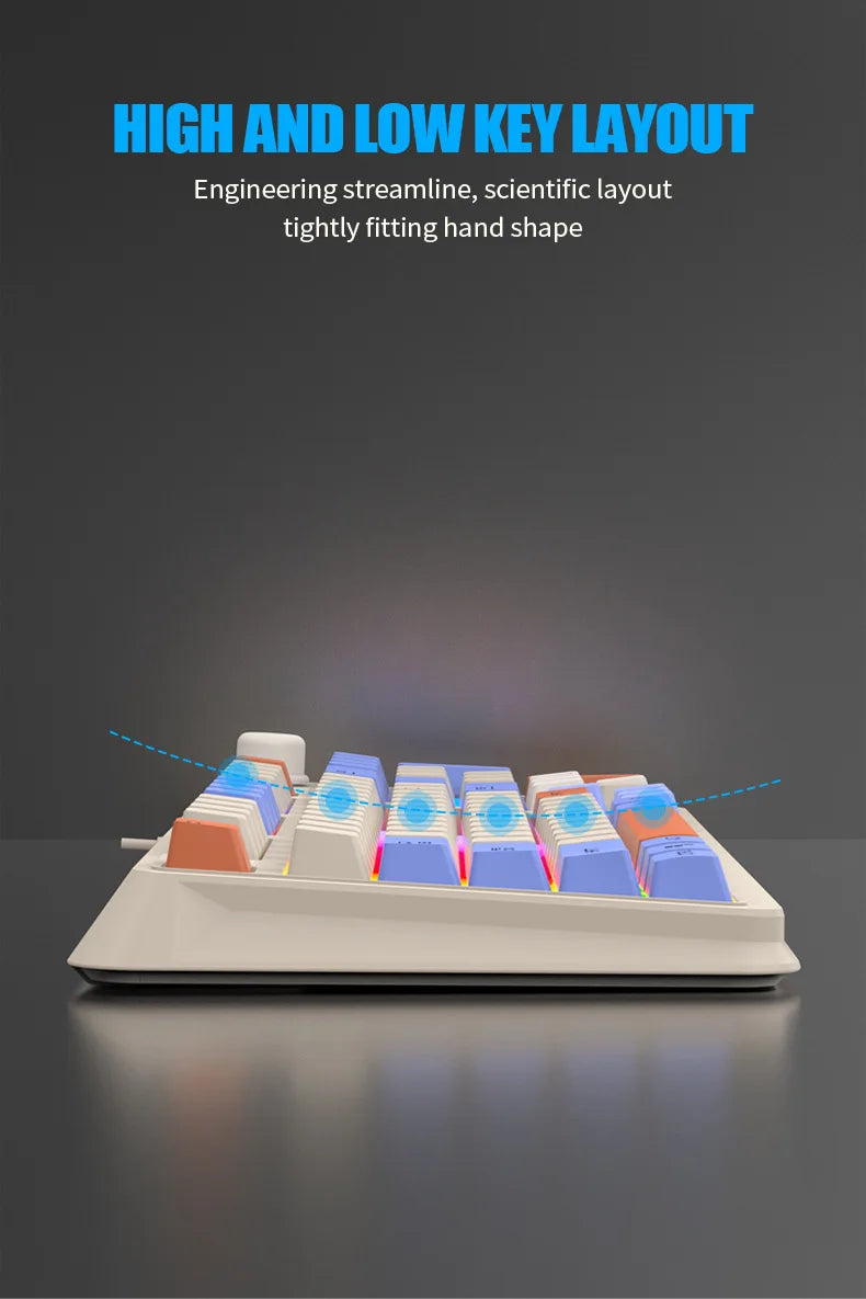 Keyboard K81 Gaming Keyboard 81 Key 80% Layout Spanish Russian Korean Arabic Keyboard USB Wired RGB Light Volume Knob Ergonomics