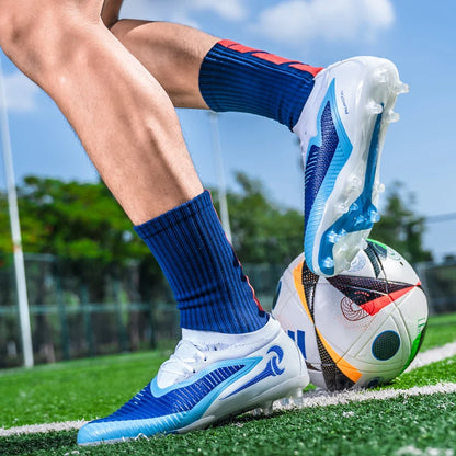 Chaussures de Football pour hommes, crampons de société, bottes professionnelles de terrain de Football en plein air, chaussures d'entraînement sur gazon, baskets à pointes longues