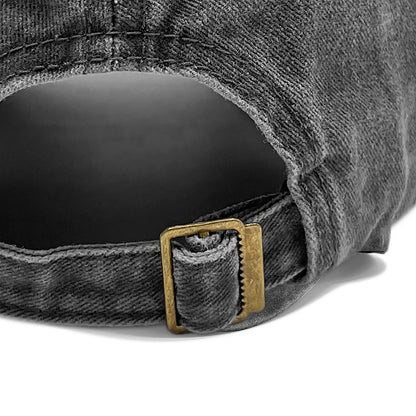 Retro-Baseballkappe im Washed-Distressed-Look mit Totenkopf-Stickerei, Dad-Hat für Damen und Herren, lässige, verstellbare Outdoor-Sonnenkappe 260617