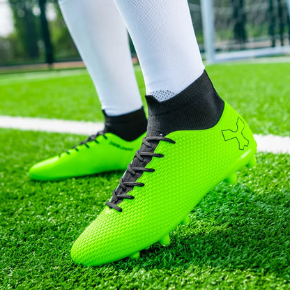 New Unisex Long Spike Football Boots Men Broken Nail Soccer Shoes AG/TF Training Soccer Cleats Sneakers Non-Slip Ankle Shoes