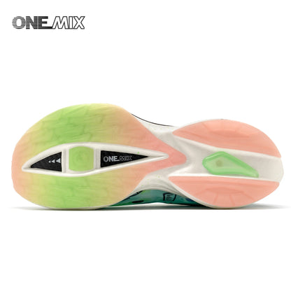 ONEMIX Nylon Carbon Board Marathon Running Racing Shoes, Professional Stable Support, Shock Relief, Ultra-light Rebound Sneakers
