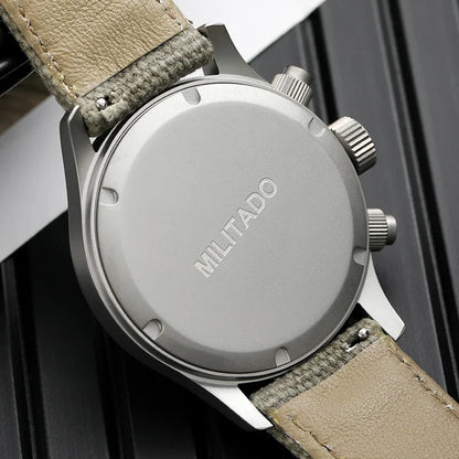 Reloj cronógrafo de cuarzo Militado VK61 VK67, 39 mm, caja de acero inoxidable 316L, 3 esferas, resistente al agua 100M, reloj militar multifunción