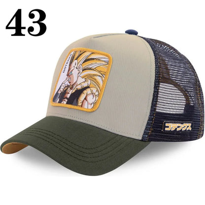 Dragon Ball DRAGONBALL síťovaná čepice, kreslená síťovaná čepice, pánská a dámská baseballová čepice, módní čepice s nášivkou, trucker čepice