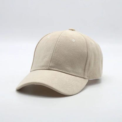 Casquette de baseball en daim en gros, automne-hiver, pour hommes et femmes, casquette unie d'hiver, style urbain, unisexe, ajustable, décontractée, unie, Gorra Caps