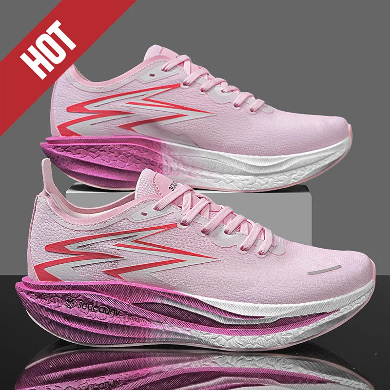 Nye løbesko med carbonplade til maraton, mænd, sport, åndbare, lette, komfortable sportssneakers til kvinder, skridsikre, casual