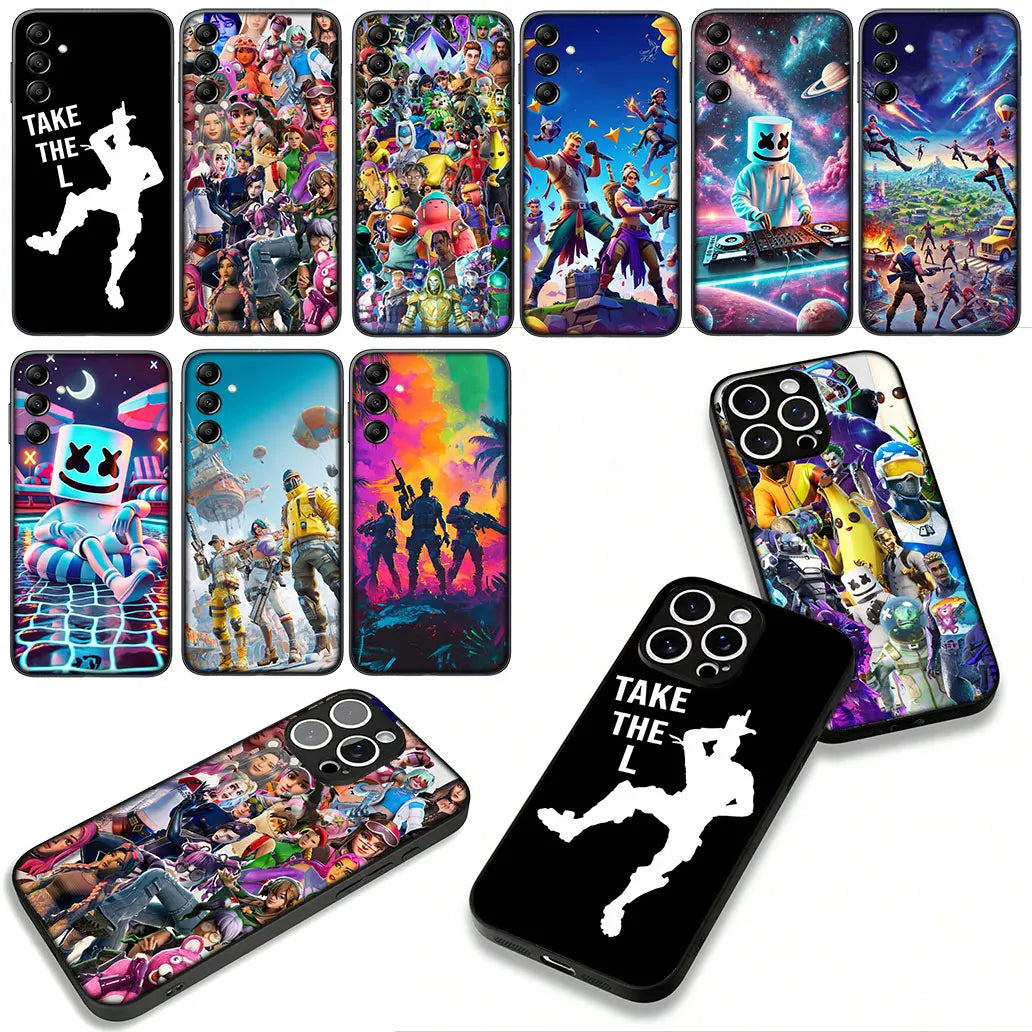Ovitek z motivom igre F-ForTnites za Samsung Galaxy A07 A13 A12 A23 A42 A50 A51 A52 A53 A70 A71 A72 A21S A04 Note 20 9 8 10