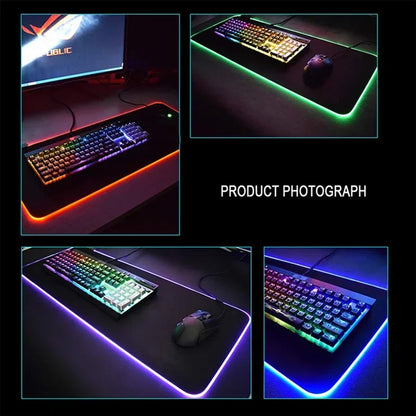 RGB Mouse Pad Game World Of Warcraft Large Table Pad Computer Accessories XXL Laptop Antislip Keyboard Pad LED Backlight Deskmat