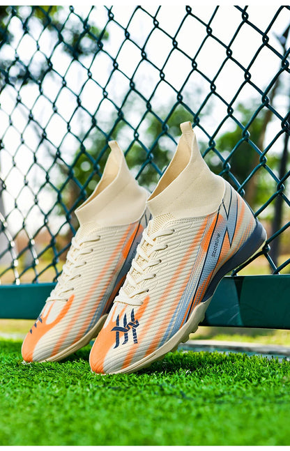 Nouvelles chaussures de football pour hommes, chaussures de match montantes, chaussures de futsal de haute qualité, chaussures de football d'intérieur antidérapantes, baskets d'extérieur, crampons pour gazon, meilleures v